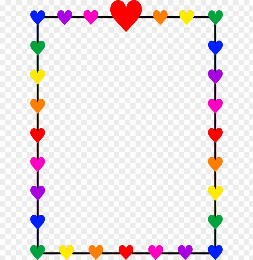 Free Colorful Borders Right Border Of Heart Valentine's Day Clip Art PNG