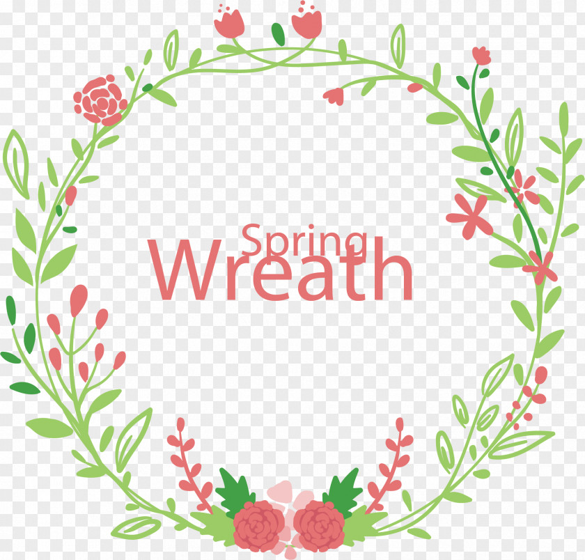 Hand Painted Grass Flower Ring Euclidean Vector Wreath PNG