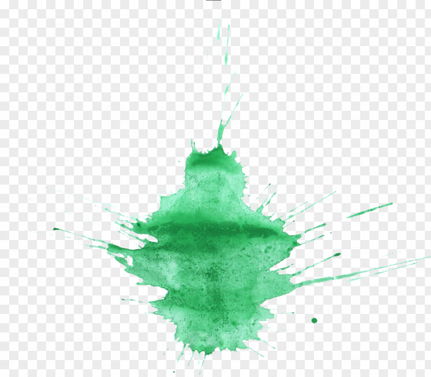 Splatter Watercolor Painting Green PNG