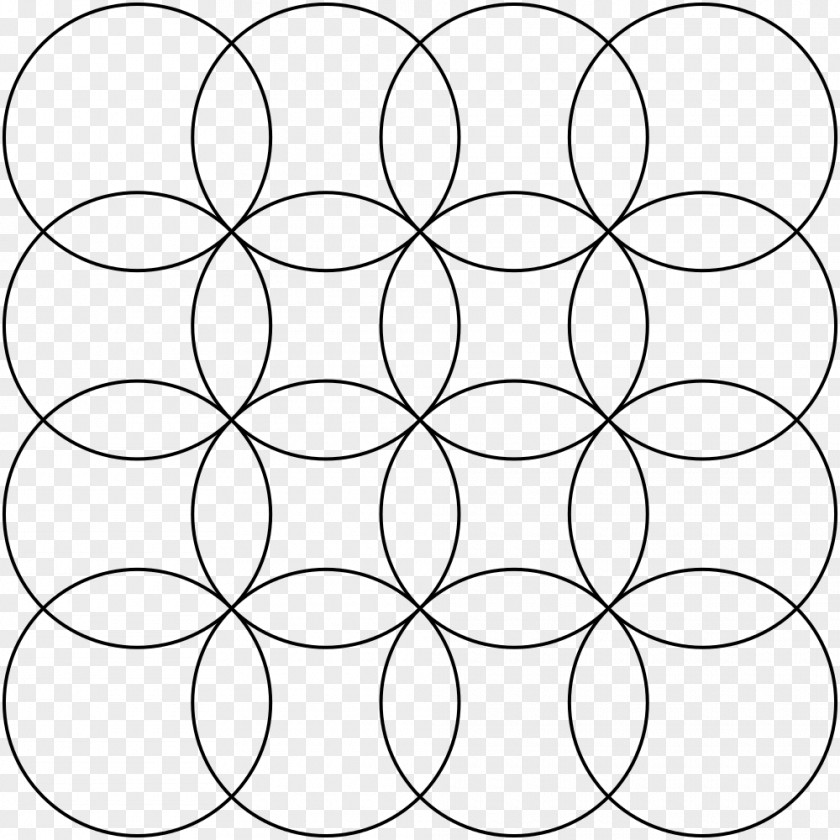 Circle Overlapping Circles Grid Sacred Geometry Square PNG