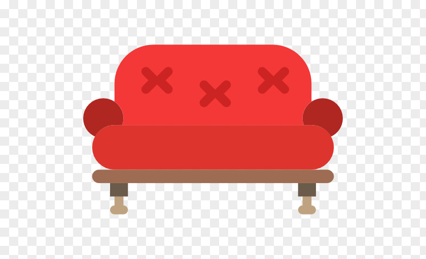 A Red Sofa Couch Chair Icon PNG