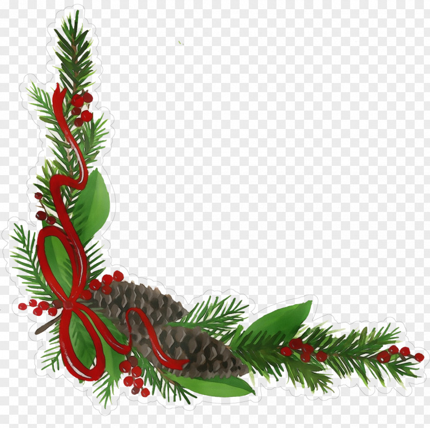 Cypress Family Evergreen Red Christmas Ornament PNG