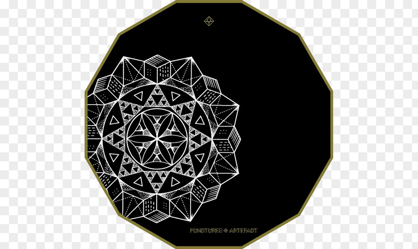 Decorativetriangle Symmetry Overlapping Circles Grid Mandala Pattern PNG