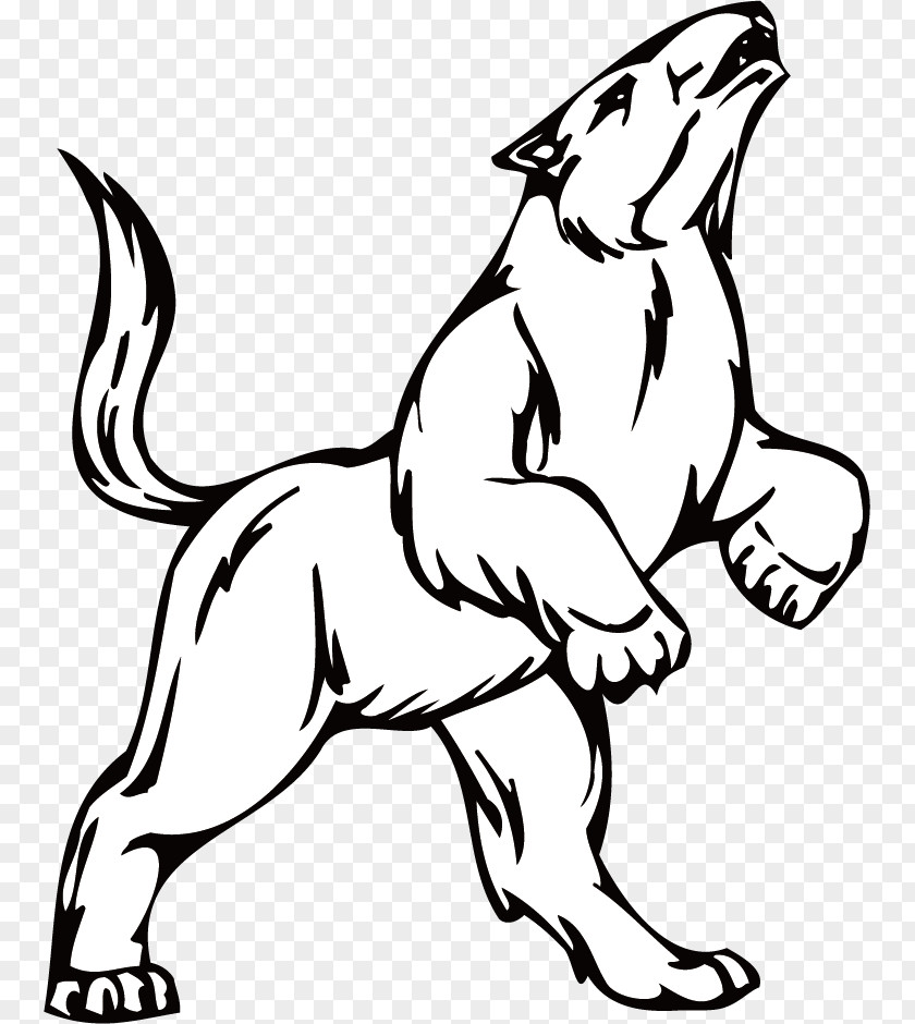Wolf Dog Black And White Drawing Clip Art PNG