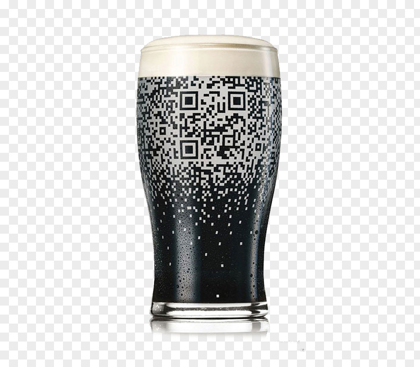 Creative Beer Mug Two-dimensional Code Guinness Stout QR Advertising PNG