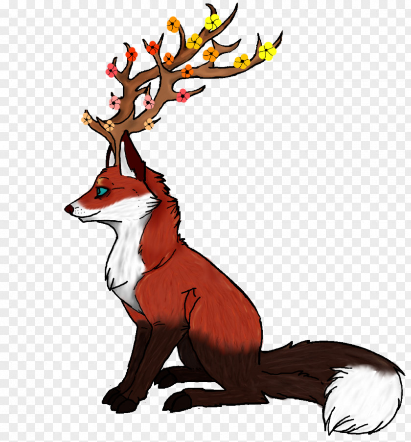 Bambie Filigree Red Fox Clip Art Digital Image PNG