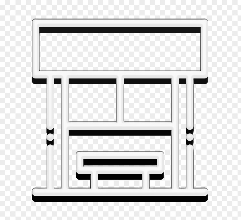 Bench Icon Cityscape Bus Stop PNG