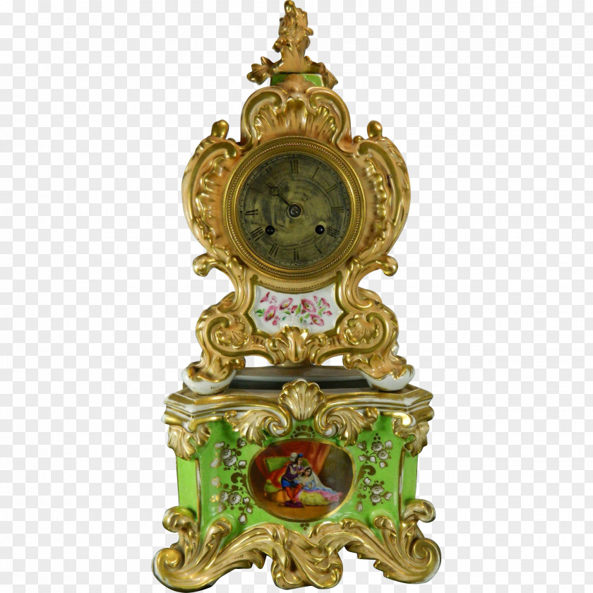 Clock French Empire Mantel Antique Fireplace PNG