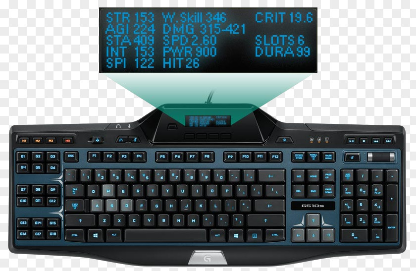 Lcd Keyboard Computer Logitech G510 Gaming Keypad USB PNG