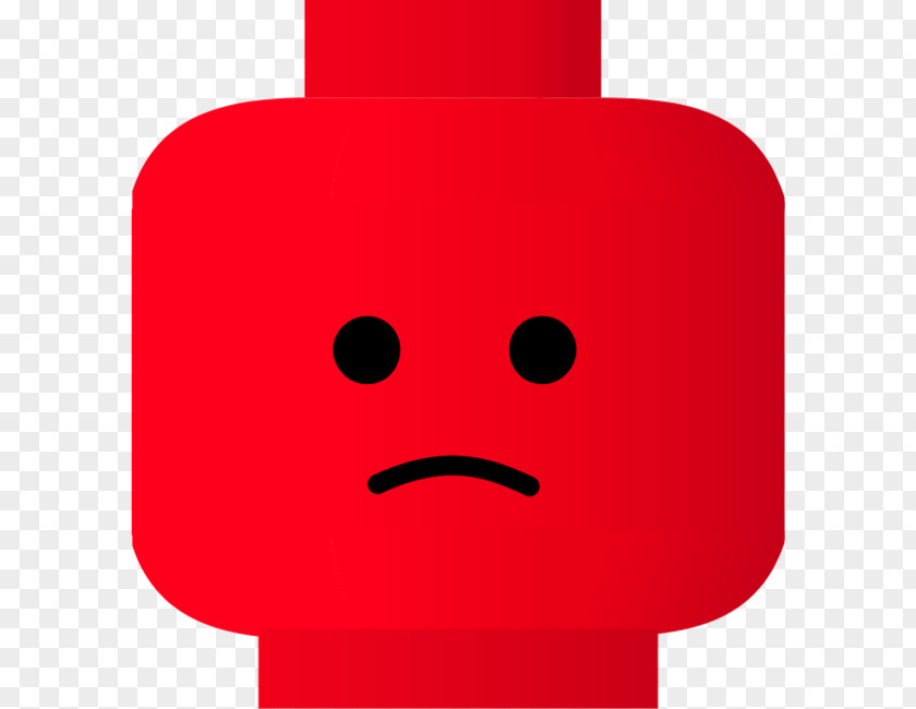 Red Sad Face Smiley Emoticon LEGO Clip Art PNG