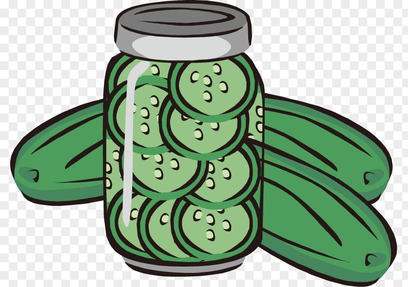 Cucumber Slices Vector Material Pickled Pickling Jar Clip Art PNG