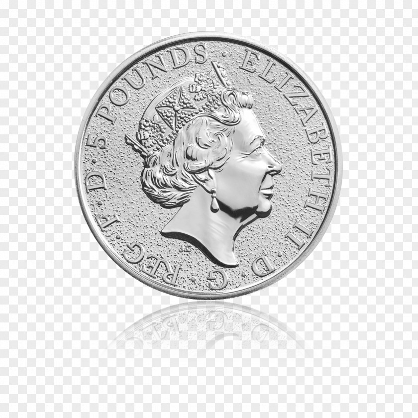 Silver Coin Royal Mint The Queen's Beasts Coronation Of Queen Elizabeth II Bullion PNG