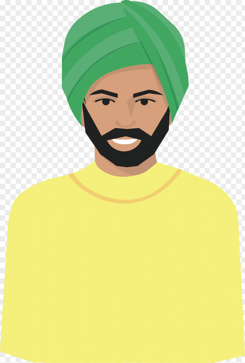 Beanie Beard Cartoon Font Turban PNG