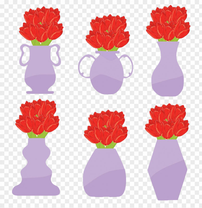 Hand Painted Red Tulips Photography Euclidean Vector Clip Art PNG