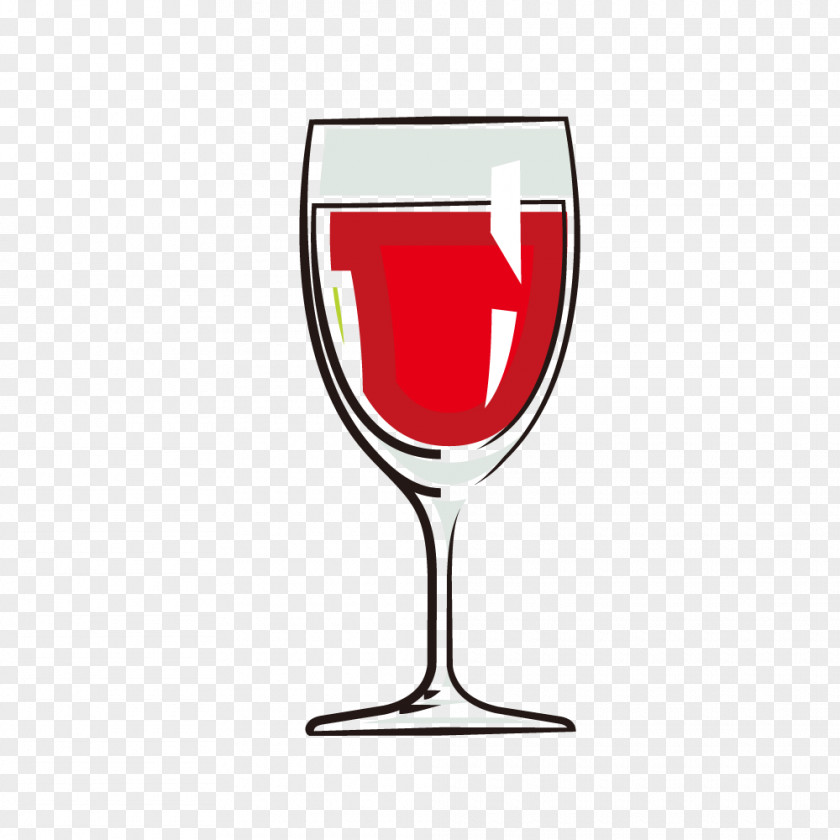Simple Stick Figure Red Wine Cocktail Glass PNG