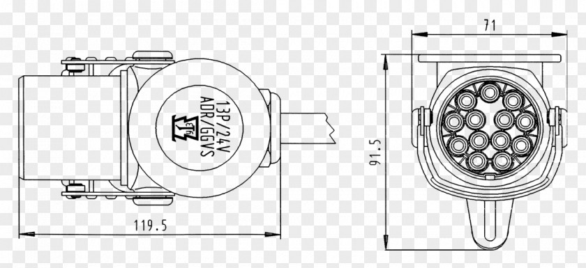 Trailer Connector Electrical International Organization For Standardization Drawing PNG