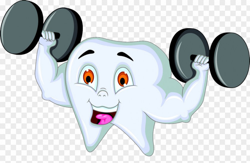 Barbell Cartoon Tooth Picture Human Brushing Toothbrush PNG