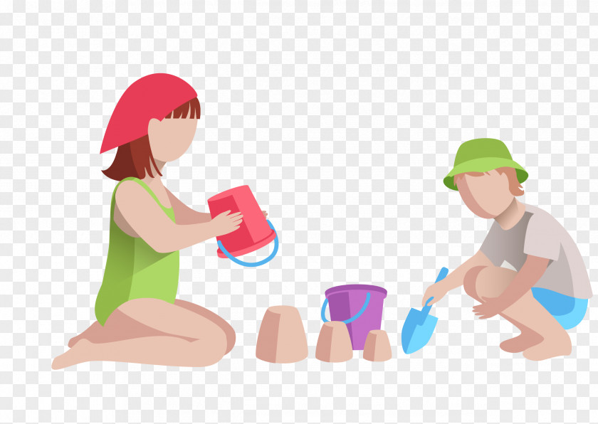 Vector Family Education Cartoon Patterns Child Sand Illustration PNG