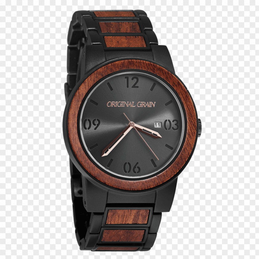 Watch Original Grain Watches The Barrel Wood Stainless Steel PNG