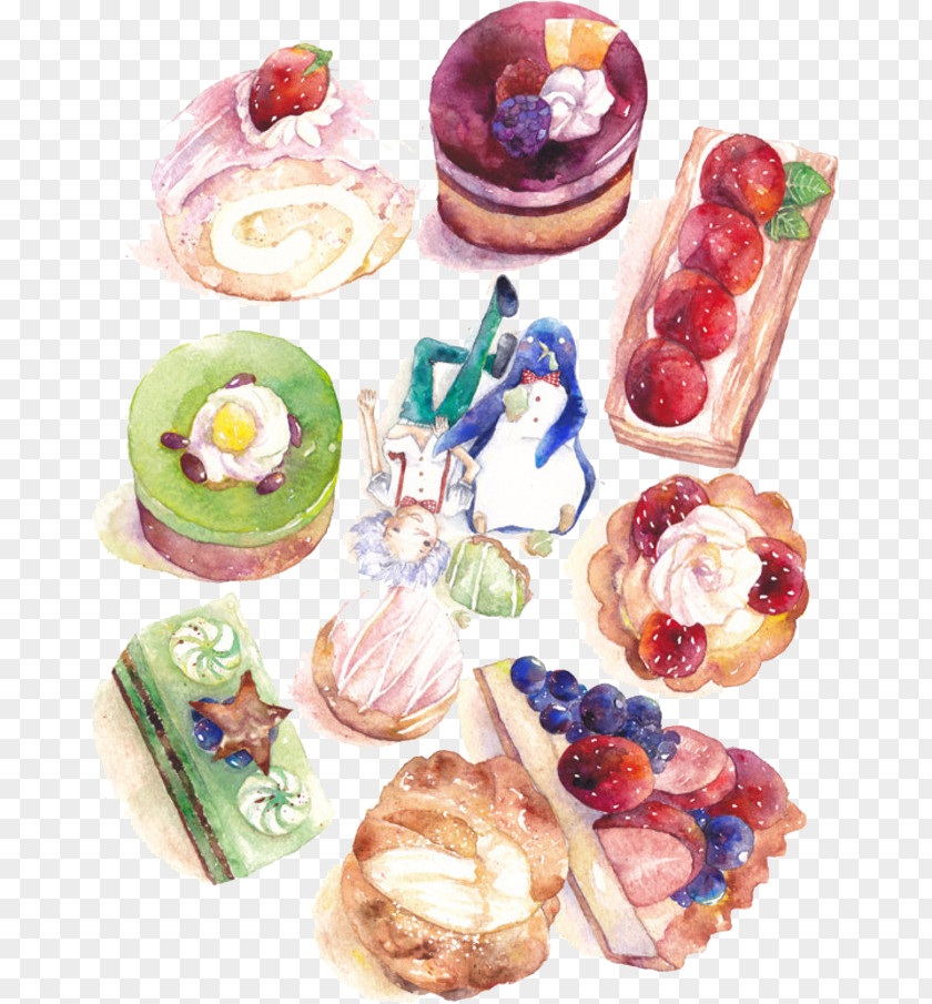 Cake Drawing Watercolor Painting Food Illustration PNG
