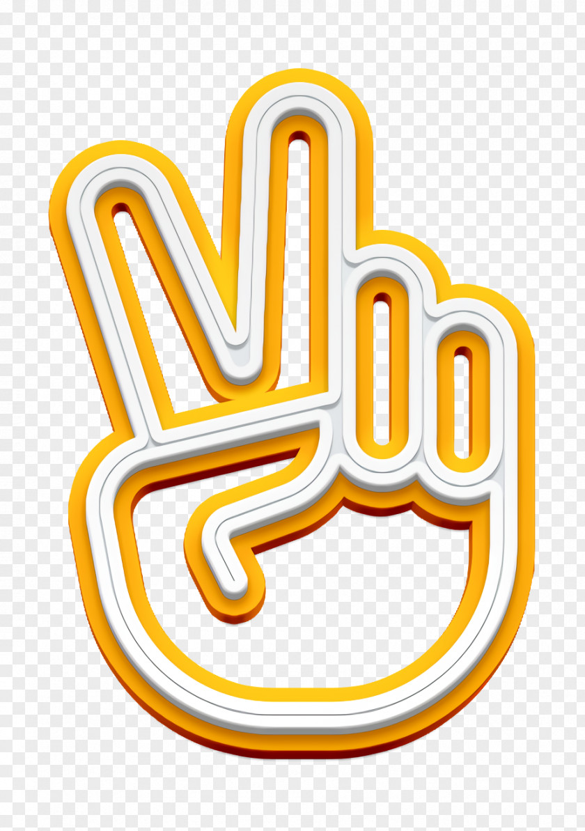 Hand Icon Touch Gestures Peace PNG