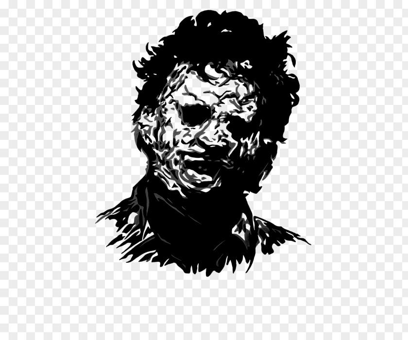Chainsaw Horror Black And White Leatherface Drawing Visual Arts PNG