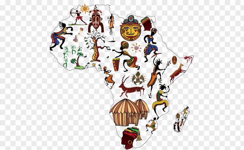 Creative Map Of Africa Cartoon PNG
