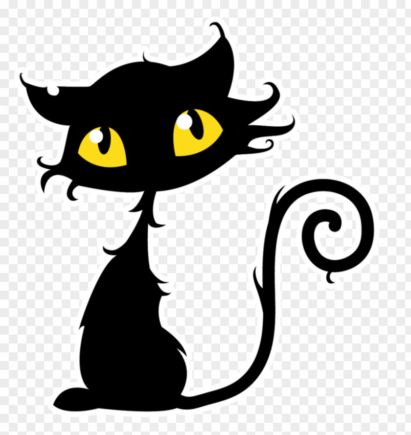 Halloween Black Cat Kitten Clip Art PNG