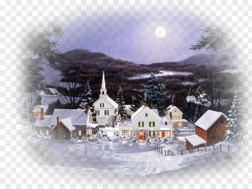 Christmas Village Eve Desktop Wallpaper PNG