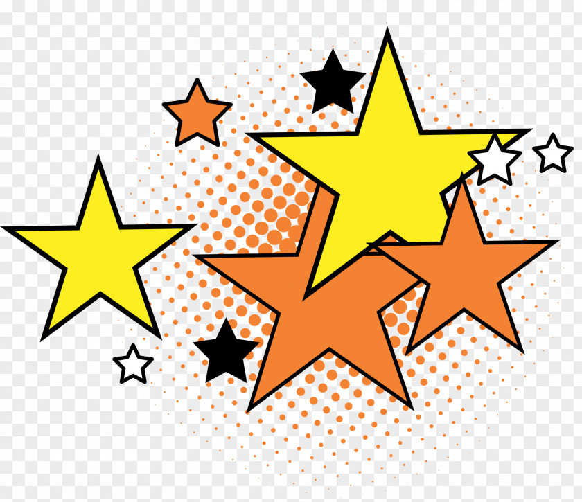 Colorful And Simple Star Stars: Decorative Patterns Clip Art PNG
