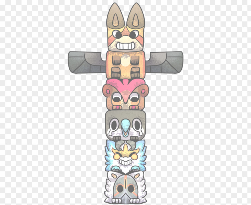 Totem Pole Trench Cat Cartoon PNG