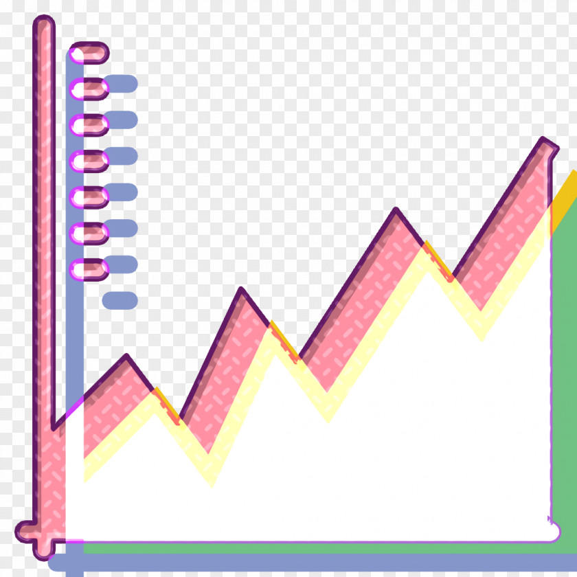 Neon Magenta Graph Icon Business PNG