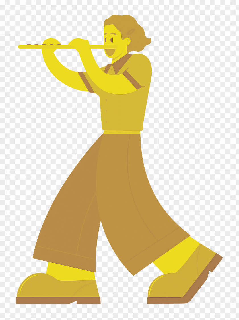 Playing The Flute Music PNG