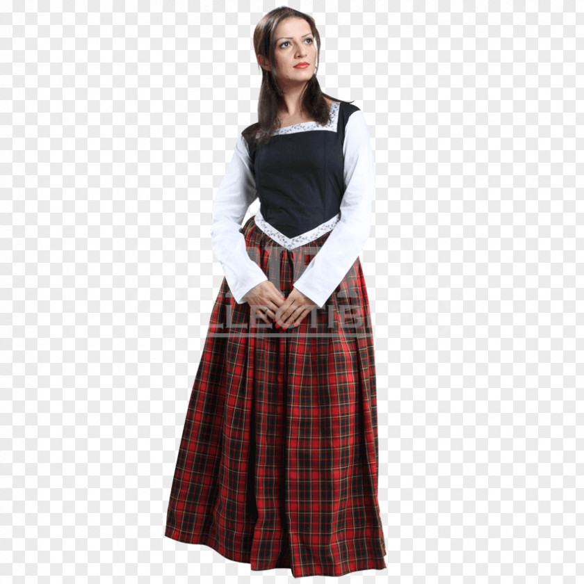 Scottish Highlands Tartan Kilt Full Plaid Skirt Dress PNG
