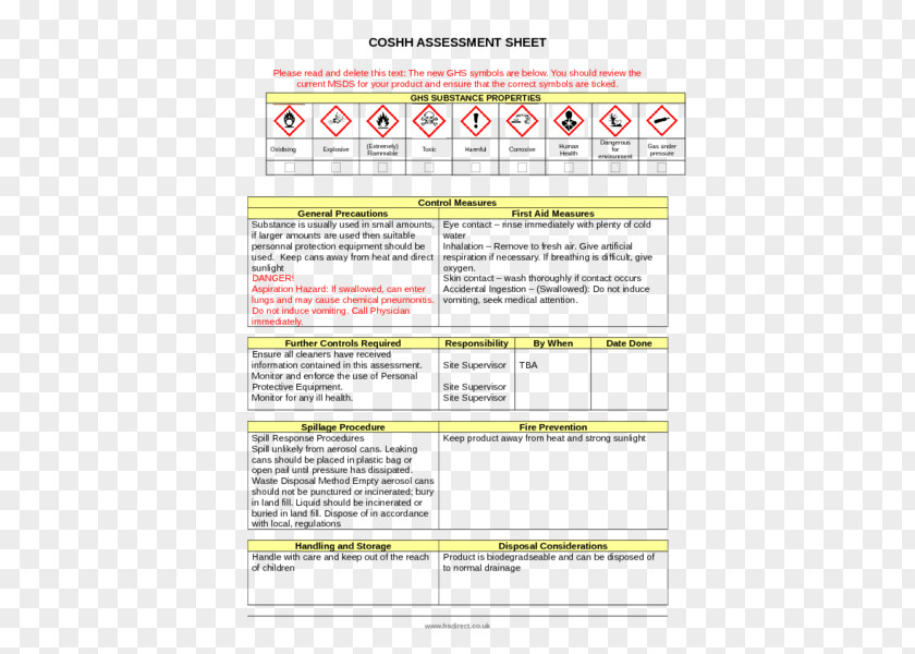 Builder's Risk Insurance COSHH Safety Data Sheet Assessment Health And Executive PNG