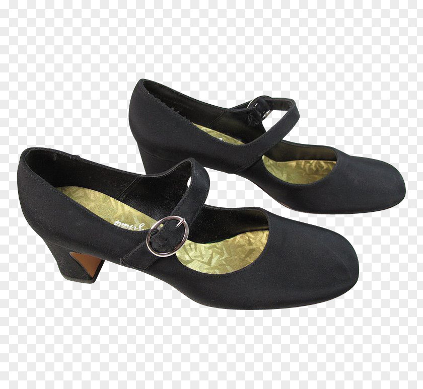 Gold Chunky Heel Shoes For Women Slip-on Shoe Sandal Walking PNG