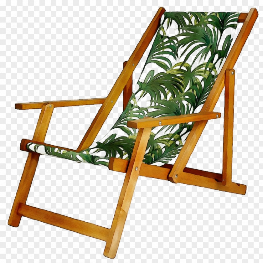 Table Folding Chair Watercolor Garden PNG