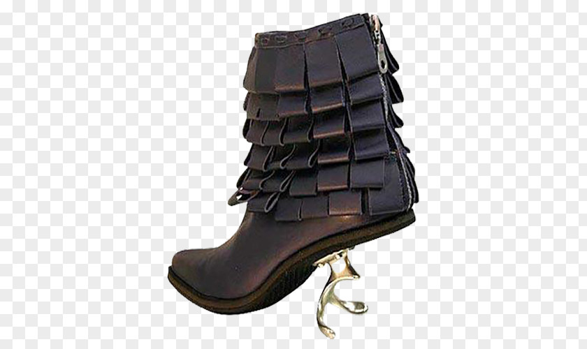 Black Folding Boots Shoe High-heeled Footwear Fashion Sandal PNG