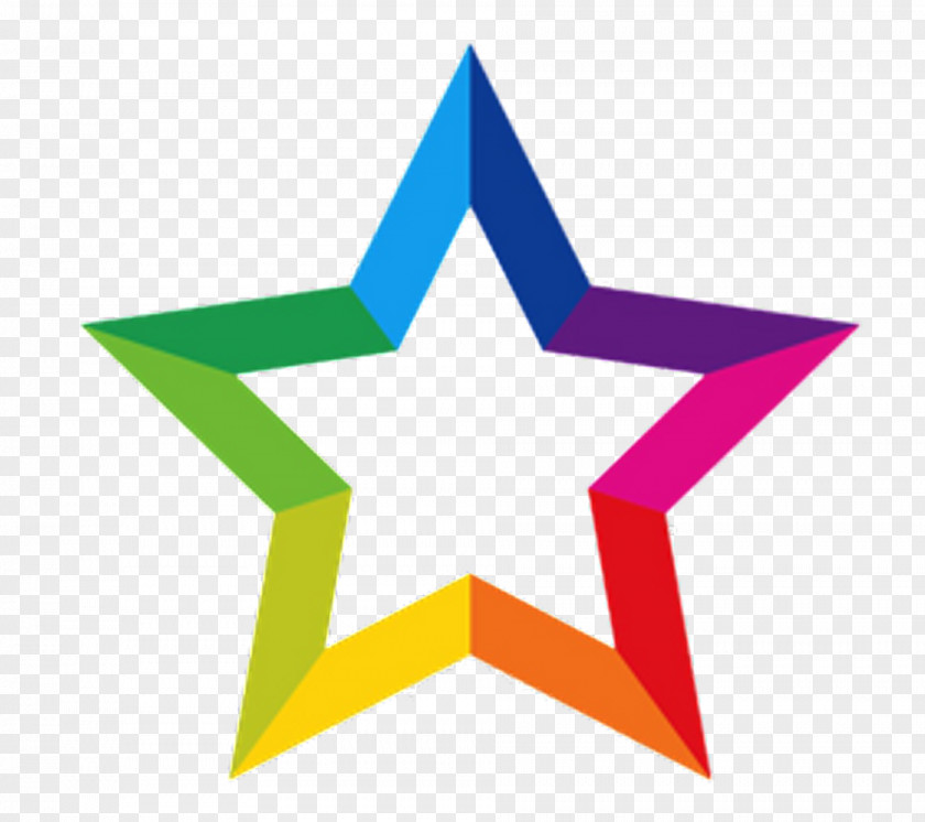 Light Color Star Rainbow Symbol PNG