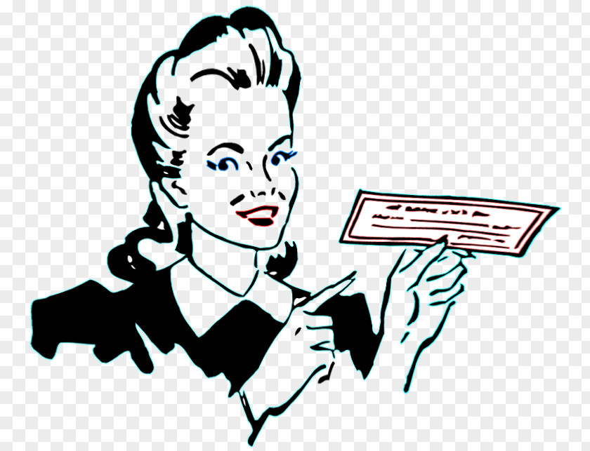 Woman Holding Book Cheque Clip Art PNG
