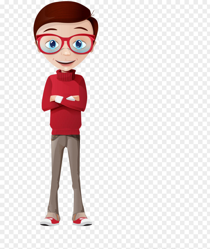 Smart Boy Drawing Cartoon Clip Art PNG