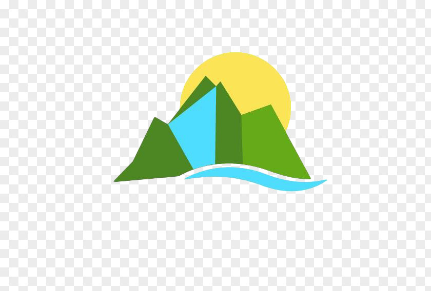 Flat Vector Floating Mountain PNG