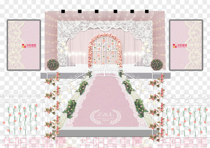Pink Wedding Set Invitation Marriage PNG