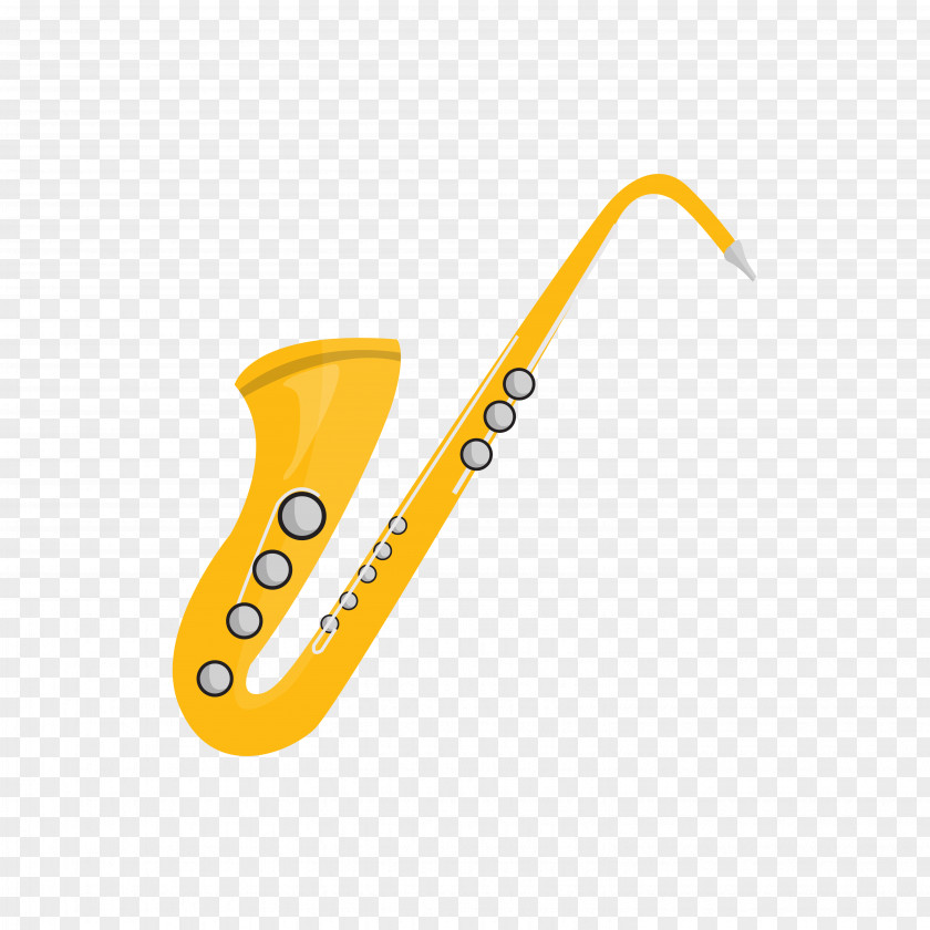 Vector Yellow Saxophone Euclidean Musical Instrument PNG