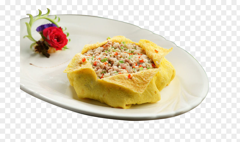 Egg Clothes Wrapped Pieces Of Meat Vegetarian Cuisine Breakfast Mooncake Yolk PNG