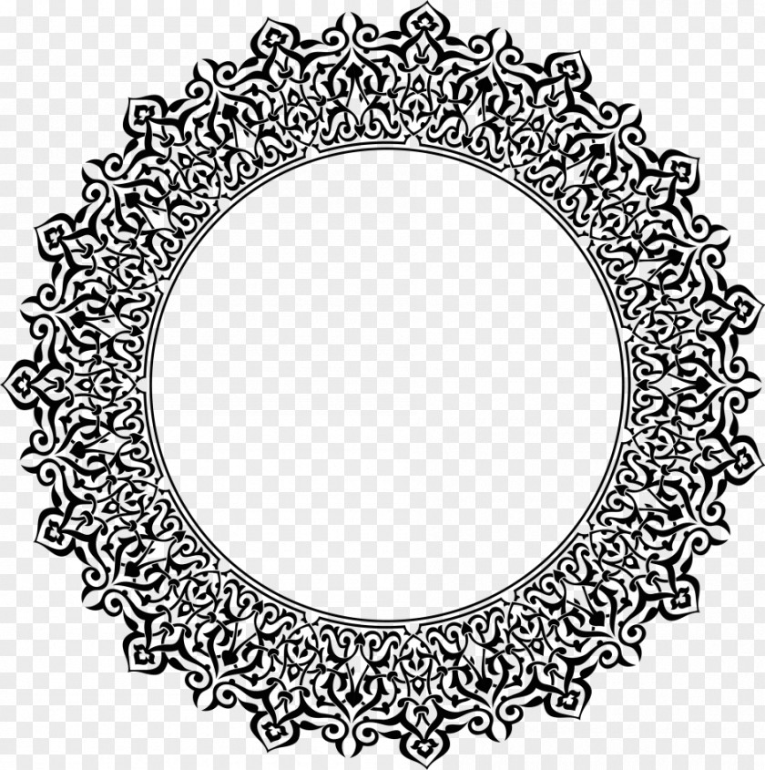 Calligraphy Ornament Circle Picture Frames Clip Art PNG