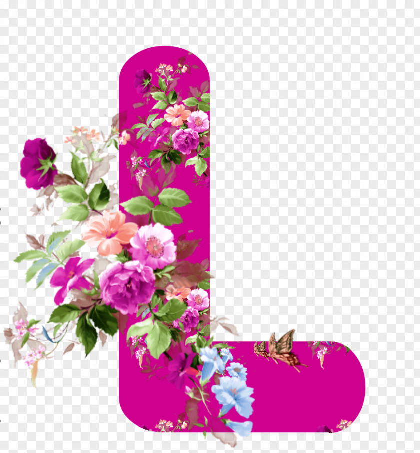 Flower Floral Design Letter Alphabet PNG