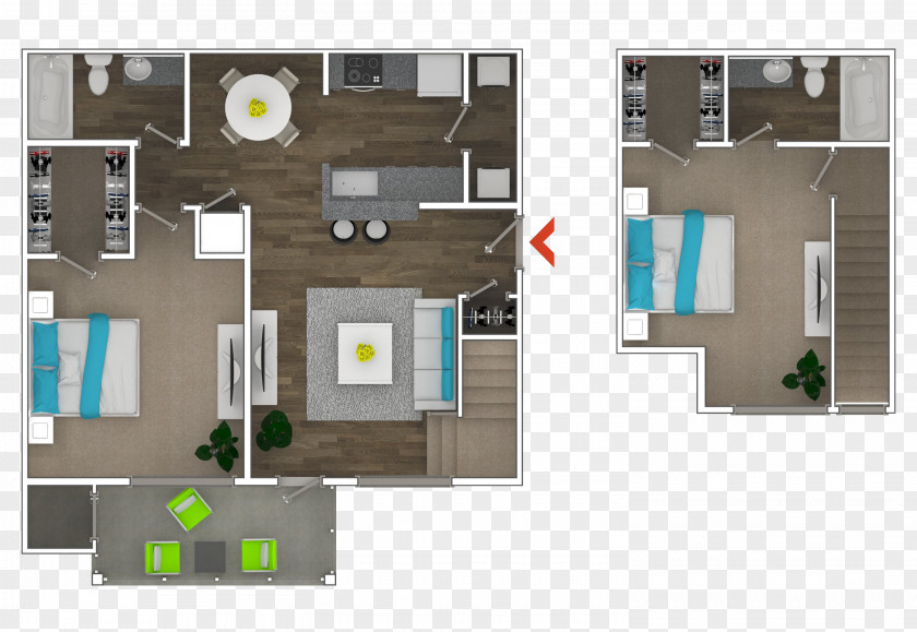 Three Rooms And Two Monroe Place Apartments Floor Plan Northeast Studio Apartment PNG