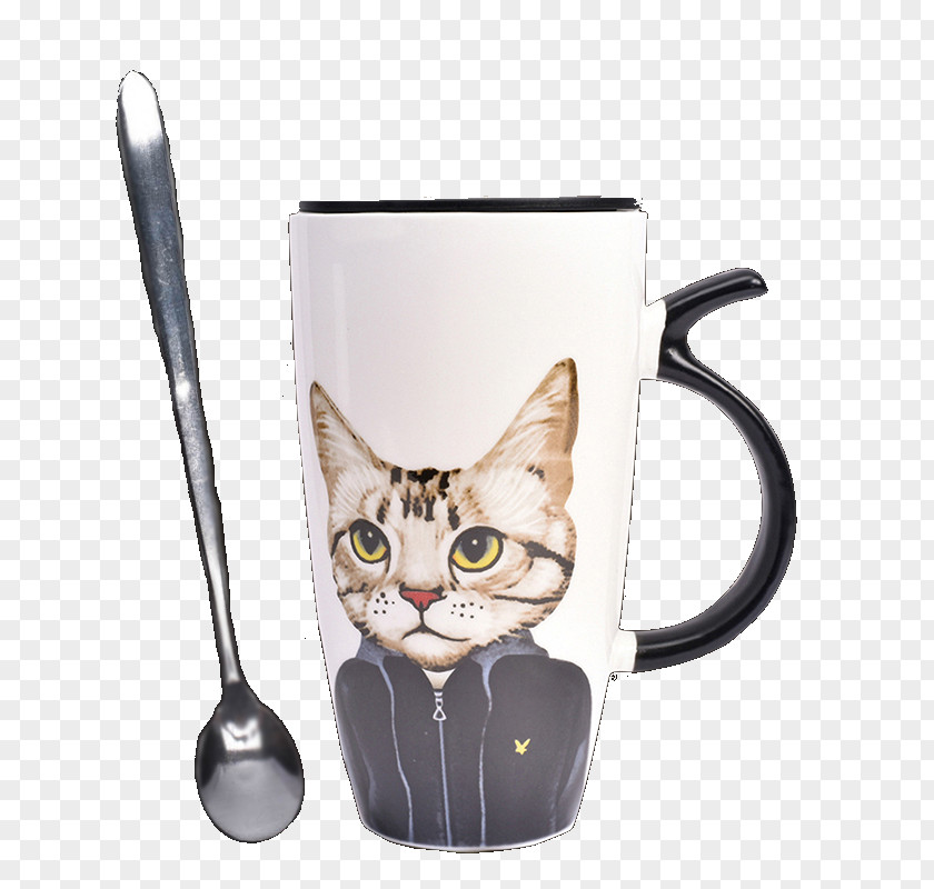 Creative Arts Kitty Spoon Cup Lid Coffee Tea Cat Kitten Mug PNG