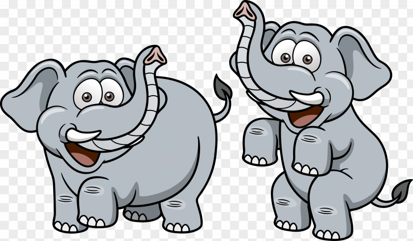 Elephants Elephant Cartoon Royalty-free PNG